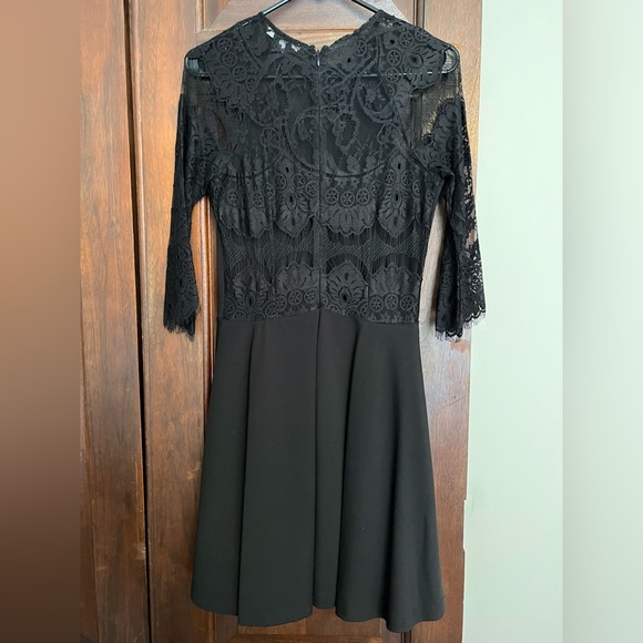 BB Dakota 'Yale' Lace Panel Fit & Flare Dress - Black - Small - Picture 3 of 3